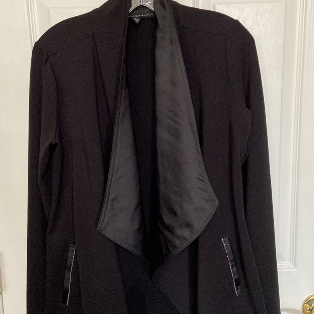 *White House Black Market Open Front Flyaway Cardigan Jacket w/Thumbhole Sleeves - Picture 2 of 11